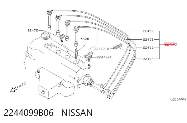Cables de bujías 2244099B06 Nissan/Infiniti