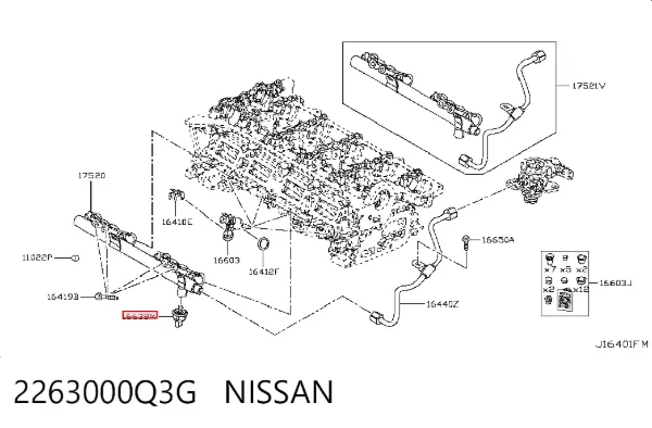 Sensor de presión de combustible 2263000Q3G Nissan/Infiniti