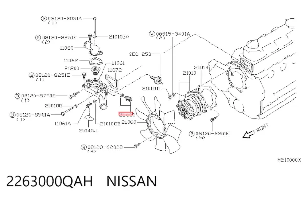 Sensor de temperatura 2263000QAH Nissan/Infiniti