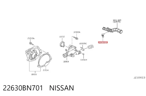 Sensor de temperatura del aire de admisión 22630BN701 Nissan/Infiniti