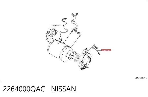 Sensor de temperatura de gases de escape antes del catalizador 2264000QAC Nissan/Infiniti