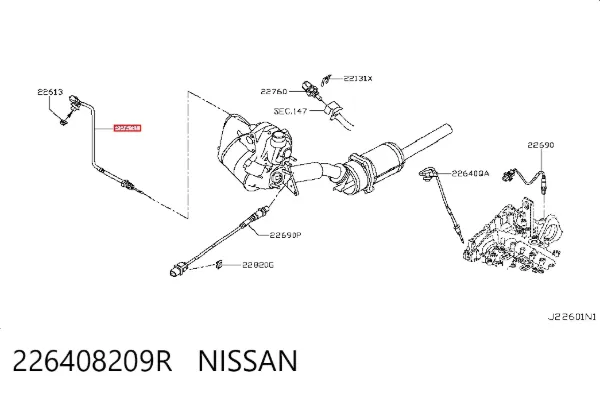 Comprar 226408209R Renault (RVI) Sensor de temperatura de gases de escape antes del catalizador