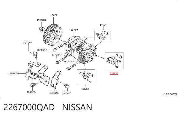 Válvula reguladora de presión del sistema common rail 2267000QAD Nissan/Infiniti