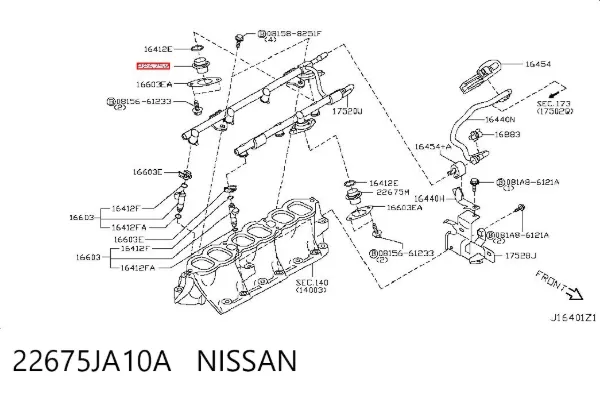 Regulador de presión de combustible Nissan Pathfinder R51M