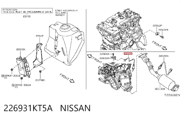 Sonda lambda, sensor de oxígeno 226931KT5A Nissan/Infiniti