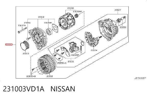 Alternador 231003VD1A Nissan/Infiniti