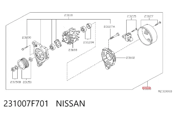 Alternador 231007F701 Nissan/Infiniti