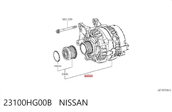 Alternador 23100HG00B Nissan/Infiniti