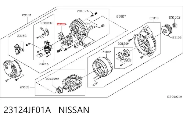 Puente de diodos, alternador Nissan Patrol Y62
