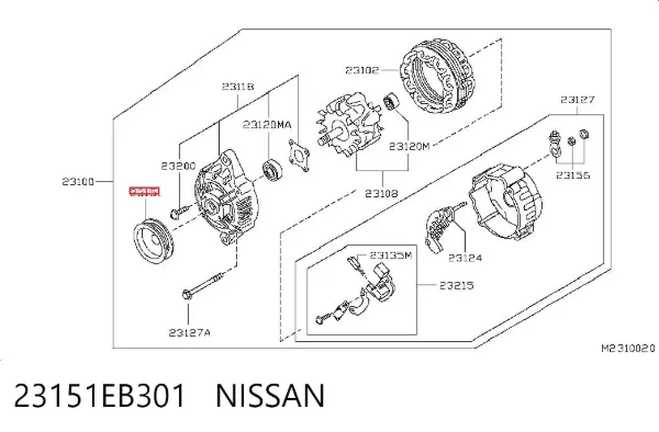 Polea alternador 23151EB301 Nissan/Infiniti