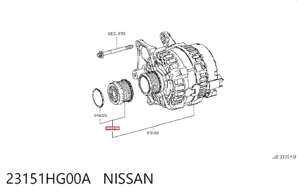 Polea alternador 23151HG00A Nissan/Infiniti