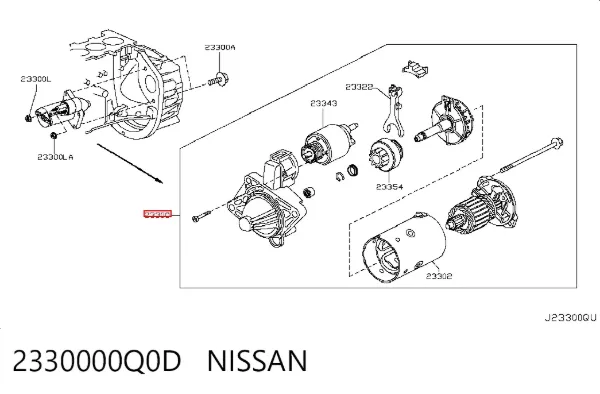Motor de arranque 2330000Q0D Nissan/Infiniti
