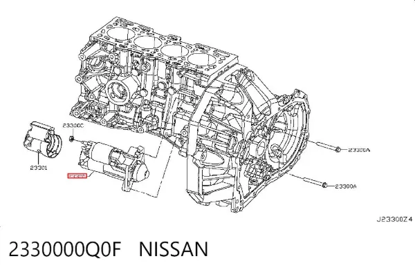 Motor de arranque 2330000Q0F Nissan/Infiniti