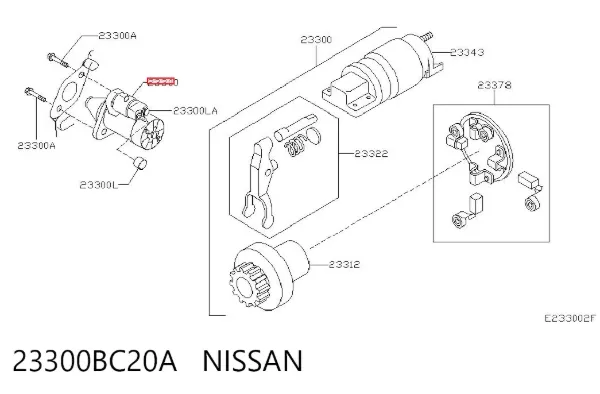 Motor de arranque 23300BC20A Nissan/Infiniti