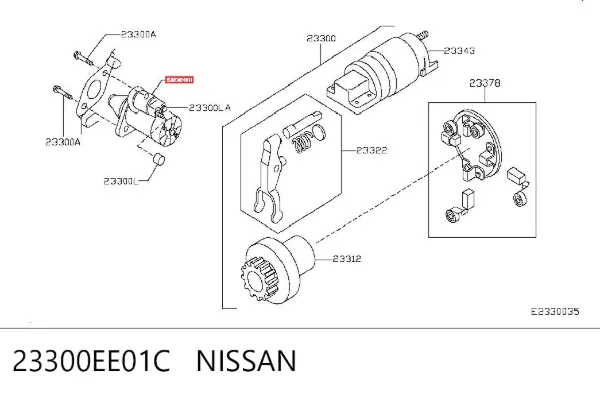 Motor de arranque 23300EE01C Nissan/Infiniti
