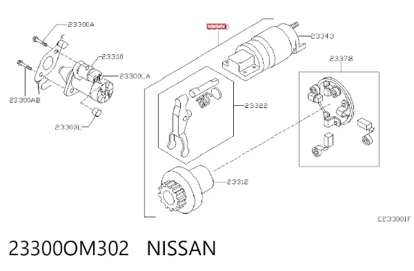 Motor de arranque 23300OM302 Nissan/Infiniti