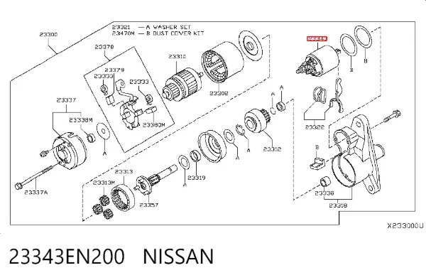 Solenoide de arranque 23343EN200 Nissan/Infiniti
