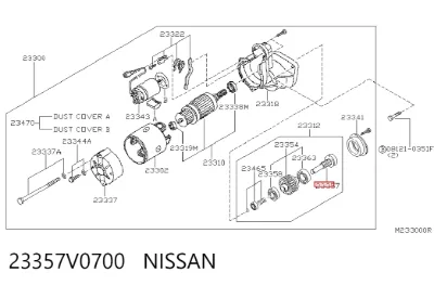 Piñón de arranque NISSAN 23357V0700