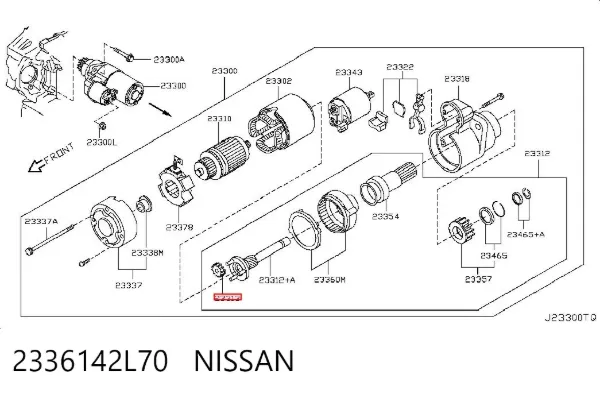 Piñón de arranque 2336142L70 Nissan/Infiniti