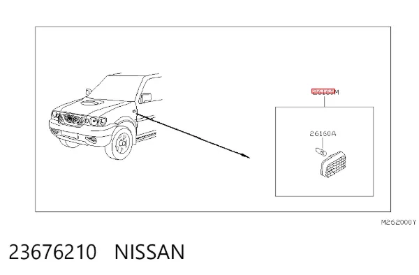 Luz intermitente de guardabarros 23676210 Nissan/Infiniti