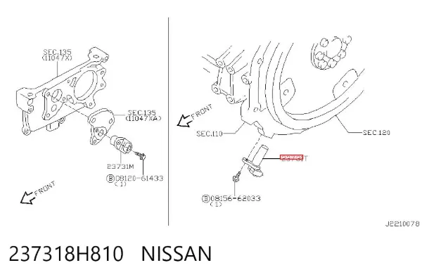 Sensor de cigüeñal 237318H810 Nissan/Infiniti