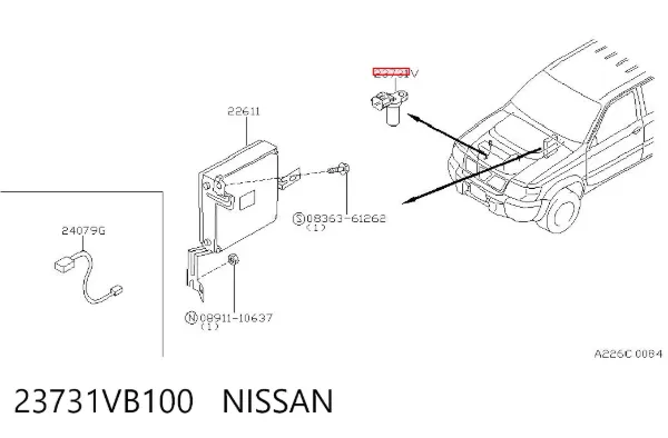 Sensor de cigüeñal 23731VB100 Nissan/Infiniti
