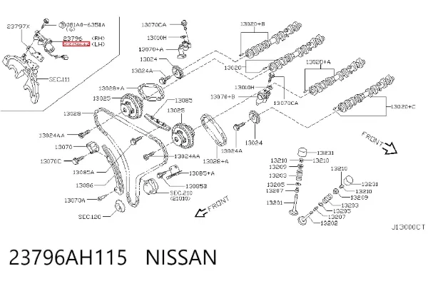 Válvula de control del árbol de levas 23796AH115 Nissan/Infiniti