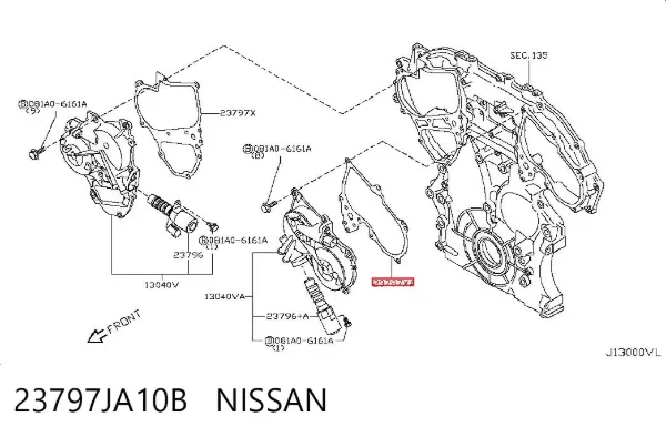 Junta de tapa frontal del motor 23797JA10B Nissan/Infiniti