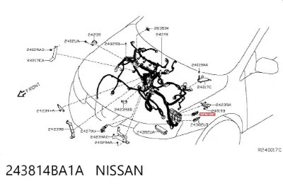 Carcasa de la caja de fusibles NISSAN 243814BA1A