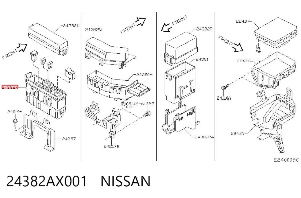Caja de fusibles 24382AX001 Nissan/Infiniti