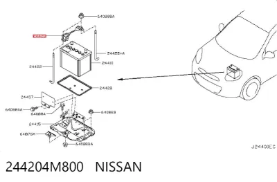 Soporte de batería NISSAN 244204M800