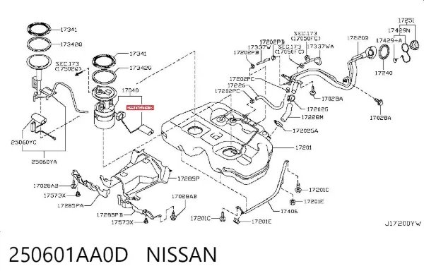 Aforador 250601AA0D Nissan/Infiniti