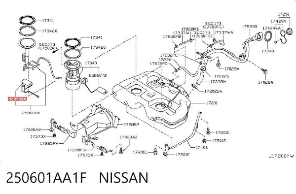 Aforador 250601AA1F Nissan/Infiniti
