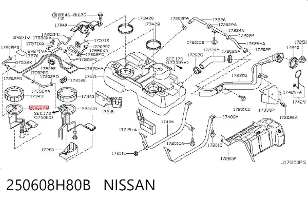 Aforador 250608H80B Nissan/Infiniti