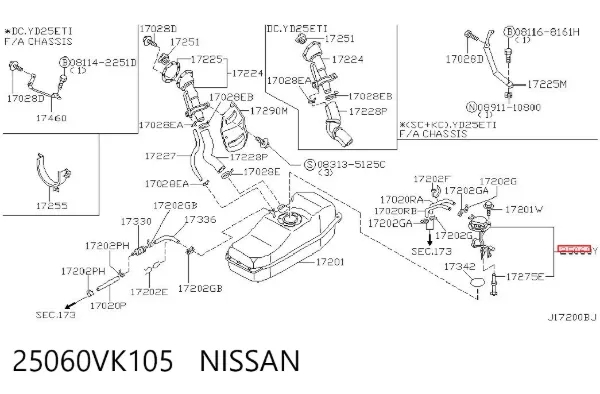 Aforador 25060VK105 Nissan/Infiniti