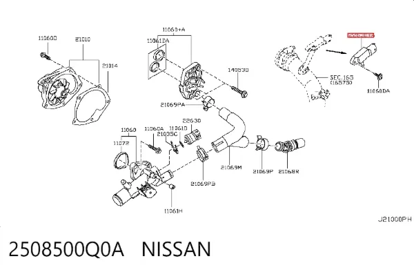 Sensor de presión del colector de admisión 2508500Q0A Nissan/Infiniti