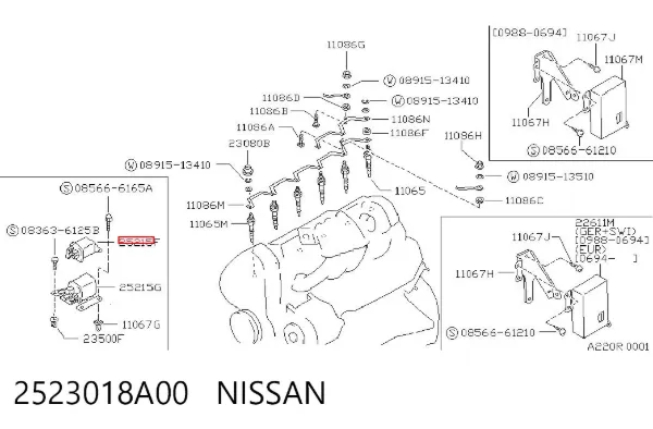 Relé de los calentadores 2523018A00 Nissan/Infiniti