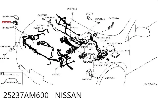 Bloque de relés 25237AM600 Nissan/Infiniti