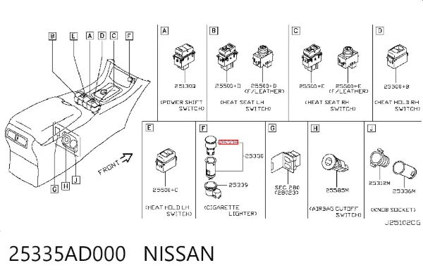  25335AD000 Nissan/Infiniti