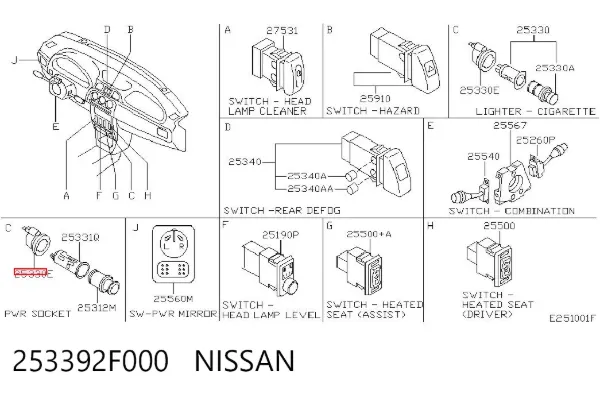  253392F000 Nissan/Infiniti