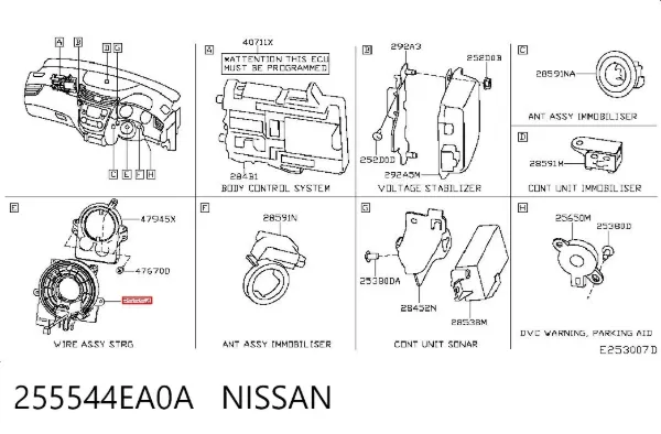 Anillo AIRBAG 255544EA0A Nissan/Infiniti