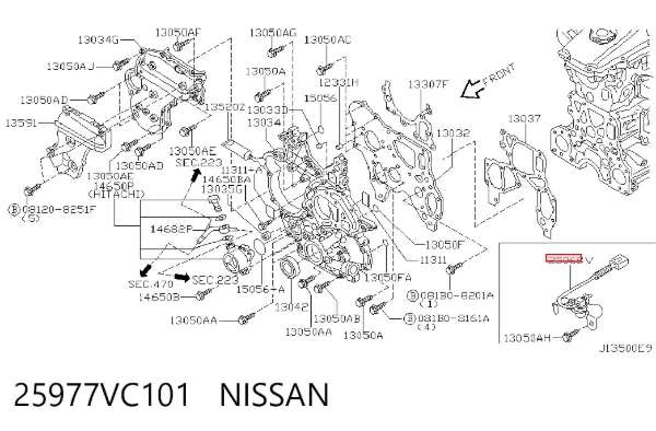 Sensor de cigüeñal 25977VC101 Nissan/Infiniti