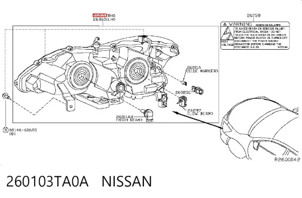 Faro derecho Nissan Altima L33