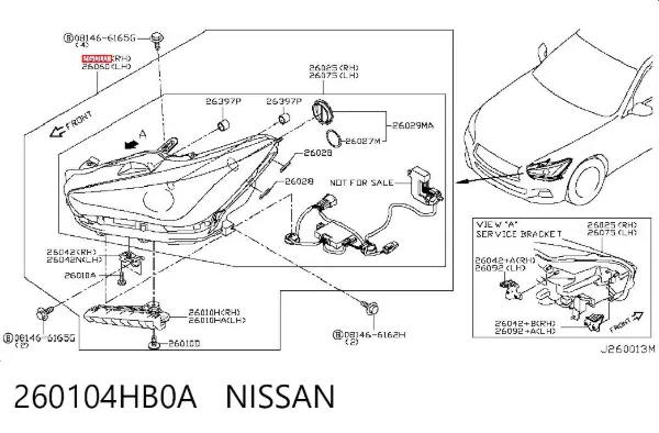 Faro derecho 260104HB0A Nissan/Infiniti