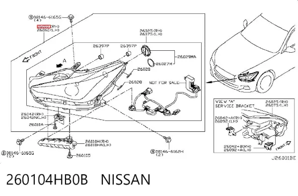 Faro derecho 260104HB0B Nissan/Infiniti
