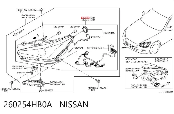Faro derecho 260254HB0A Nissan/Infiniti