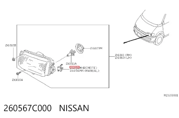 Motor regulador de faros Nissan Vanette CARGO