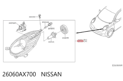 Faro izquierdo NISSAN 26060AX700