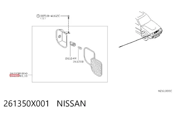 Intermitente izquierdo 261350X001 Nissan/Infiniti
