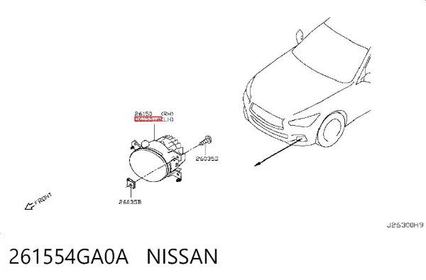 Luz antiniebla izquierdo 261554GA0A Nissan/Infiniti